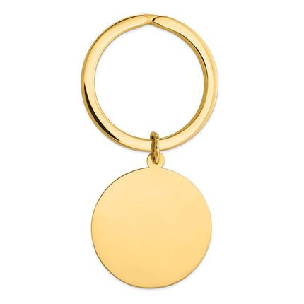14k Round High Polished Disc Key Ring ,