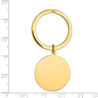 14k Round High Polished Disc Key Ring ,