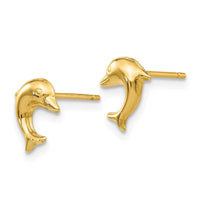 14k Small Dolphin Post Earrings ,