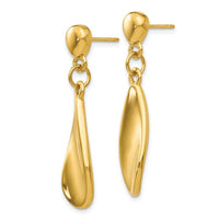 14k Tear Drop Dangle Post Earrings ,