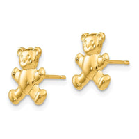 14k Teddy Bear Post Earrings ,