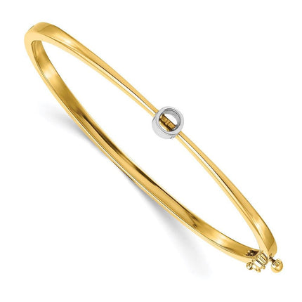 14k Two-tone Bangle Bracelet Mounting ,