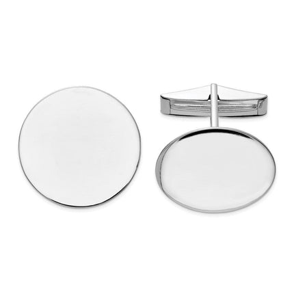 14K WG Circular Cuff Links ,
