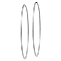 14k White Gold 1.5mm Polished Endless Hoop Earrings ,