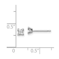 14k White Gold 2.75mm Princess Cut Stud Earring Mountings No Stones No Backs ,