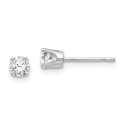 14k White Gold 3.75mm CZ stud earrings ,