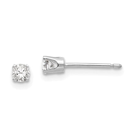14k White Gold 3mm CZ stud earrings ,