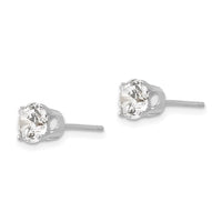 14k White Gold 5.5mm CZ stud earrings ,