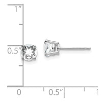 14k White Gold 5mm Cubic Zirconia Earrings ,