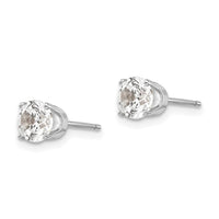 14k White Gold 5mm CZ stud earrings ,