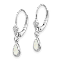 14k White Gold 6x4mm Opal/October Earrings ,
