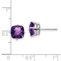 14k White Gold 7mm Cushion Earring Mounting No Stones Included No Backs ,