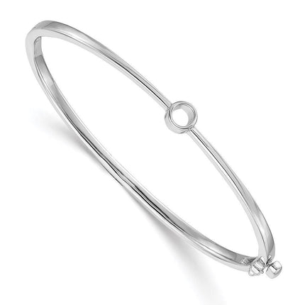 14k White Gold Bangle Bracelet Mounting ,
