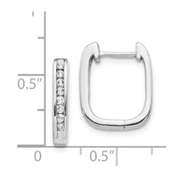 14k White Gold Diamond Complete Hinged Hoop Earrings ,