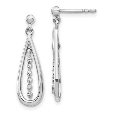 14k White Gold Diamond Earrings ,