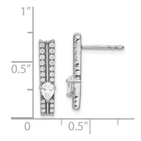 14k White Gold Diamond Fancy Earrings ,