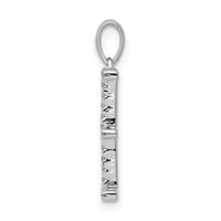 14k White Gold Diamond Initial E Pendant ,