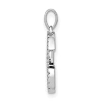14k White Gold Diamond Initial G Pendant ,