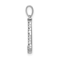 14k White Gold Diamond Initial J Pendant ,