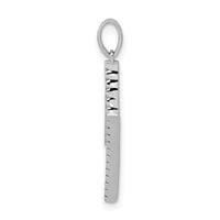 14k White Gold Diamond Initial M Pendant ,