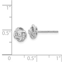 14K White Gold Diamond Post Earrings ,