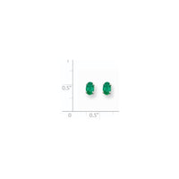 14k White Gold Emerald Earrings ,