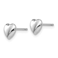 14k White Gold Heart Earrings ,