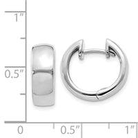 14k White Gold Hinged Hoop Earrings ,