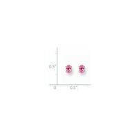 14k White Gold Pink Sapphire Earrings ,