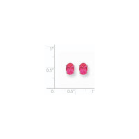 14k White Gold Pink Spinel Earrings ,