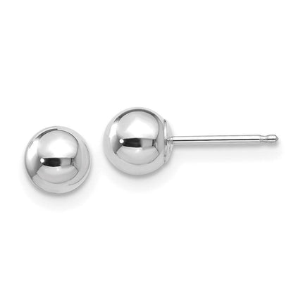 14k White Gold Polished 5mm Ball Post Earrings ,