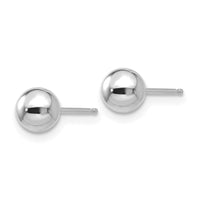 14k White Gold Polished 5mm Ball Post Earrings ,