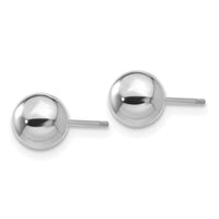 14k White Gold Polished 6mm Ball Post Earrings ,