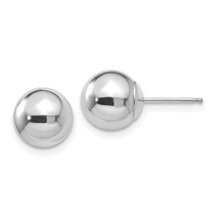 14k White Gold Polished 8mm Ball Post Earrings ,
