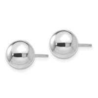 14k White Gold Polished 8mm Ball Post Earrings ,
