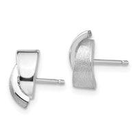 14k White Gold Polished & Satin Fancy Post Earrings ,