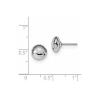 14k White Gold Polished Button Post Earrings ,
