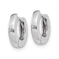 14k White Gold Polished Hinged Hoop Earrings ,