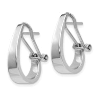 14k White Gold Polished Hoop Earrings ,