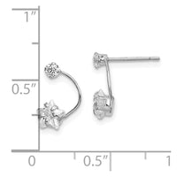 14k White Gold Polished Shooting Star CZ Post Earrings ,