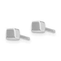 14K White Gold Square Stud Earrings ,