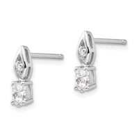 14k White Gold White Topaz Diamond Earring ,