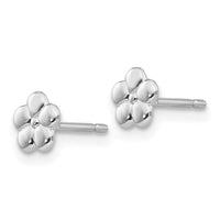 14k White Polished Flower Post Earrings ,