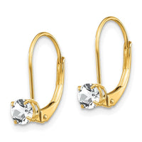 14k White Topaz Earrings - April ,