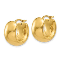 14k Wide Puffed Hoop Earrings ,