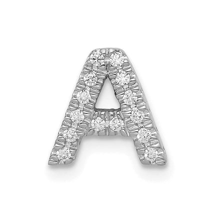 14kWhite Gold Diamond Initial A Charm ,