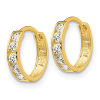 Madi K Kid's 14k  CZ  Hinged Hoop Earrings ,