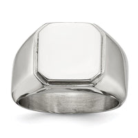 Stainless Steel Polished Signet Ring ,