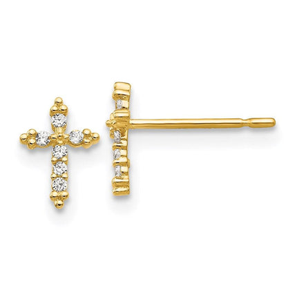 Madi K Kid's 14k CZ Cross Post Earrings ,