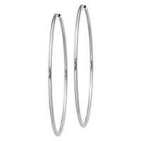 14k White Gold 1.5mm Polished Endless Hoop Earrings ,
